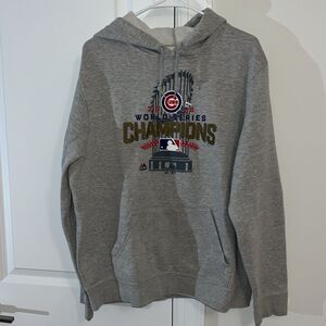 Chicago Cubs Gray 2016 World Series Champions MLB gray hooded hoodie sweatshirt